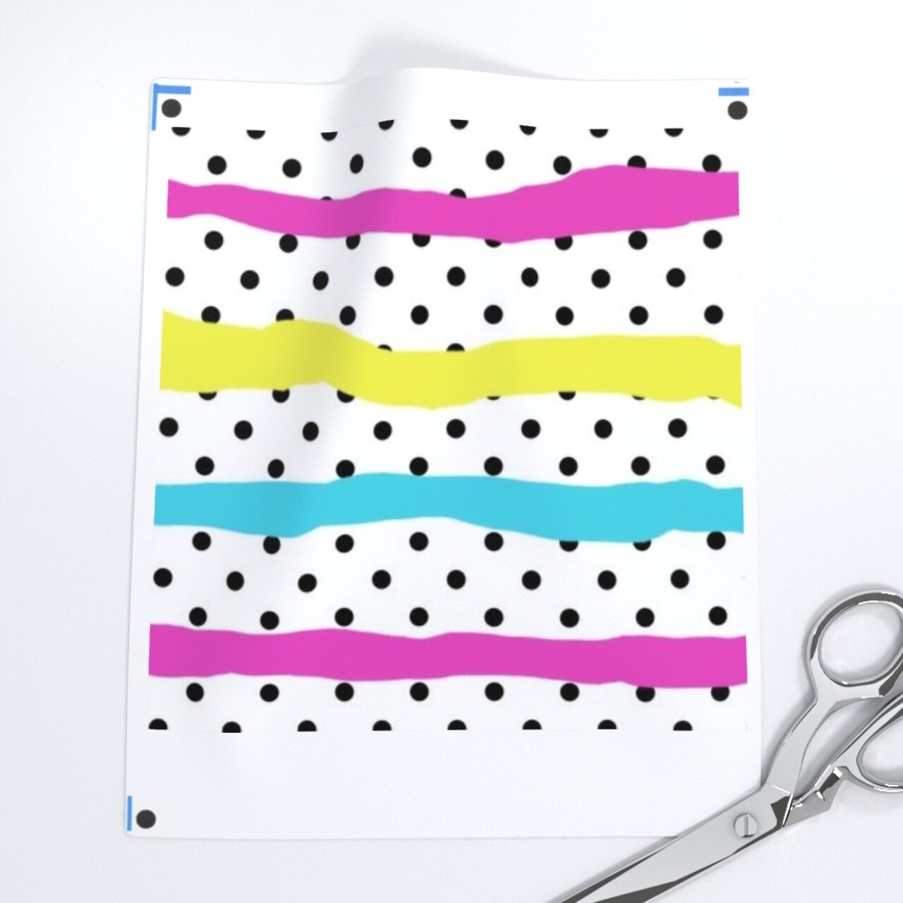 Neon Party Stripes Polka Dots Festive Celebration Birthday 90S 80S Blue Yellow Pink Custom Printed Fabric by Spoonflower Various Fabrics by the Yard or Fat Quarter